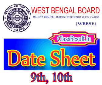 wbbse Date Sheet 2023 class 10th Class, SE Routine